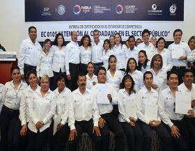 Entregaron certificados en el Est&aacute;ndar de Competencia EC 0105