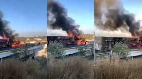Al menos 15 peregrinos resultan heridos en accidente en la M&eacute;xico-Puebla