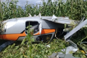 As&iacute; qued&oacute; la avioneta tipo Cirrus de modelo reciente   