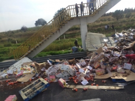 El percance ocurri&oacute; poco despu&eacute;s de las 16:00 horas a la altura del puente de Apapaxco