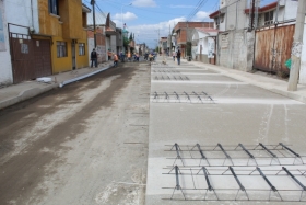 Concreto hidr&aacute;ulico rehabilitado en San Felipe Hueyotlipan