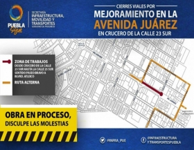 Anuncian cierre en la Av. Ju&aacute;rez