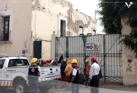 Colapsa barda en casona del Centro Hist&oacute;rico, hay 3 personas lesionadas