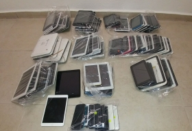 Se aseguraron 65 tabletas, 12 tel&eacute;fonos celulares y un local