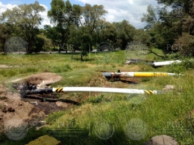 En el sitio se acondicion&oacute; un lugar para permitir la extracci&oacute;n de hidrocarburo mediante la orde&ntilde;a del ducto
